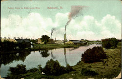 Factory Scene On Kishwaukee River Belvidere, IL Postcard Postcard