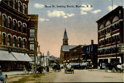 Main St.Looking North Nashua, NH Postcard Postcard