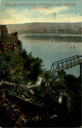 Eagle Point Park Stairway And Bridge Postcard