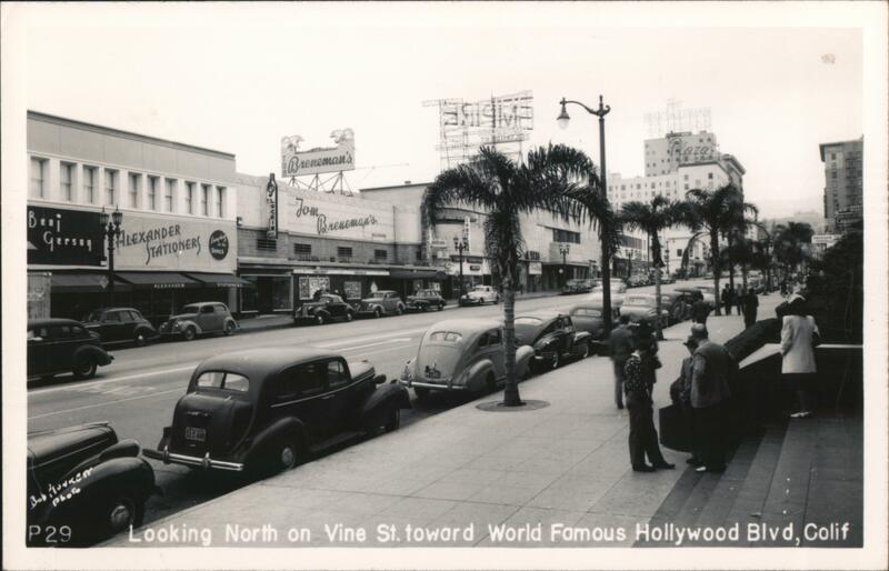 Looking North on Vine St. toward Wold Famous Hollywood Blvd. Los Angeles California