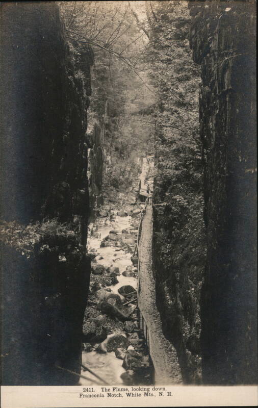 The Flume, looking down, Franconia Notch, White Mountains New Hampshire