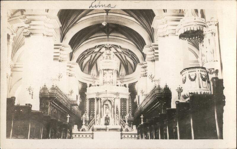 Interior View of Cathedral at Lima, Peru