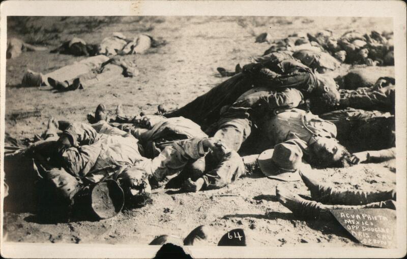 Dead Mexican Soldiers in Trench, 1914 Border War Zapata Mexico