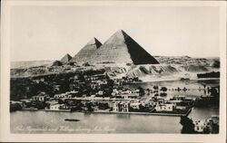 The Pyramids and Village during Nile Flood Postcard