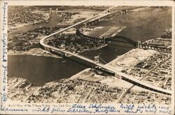 Aerial View of the Triboro Bridge, NYC Postcard