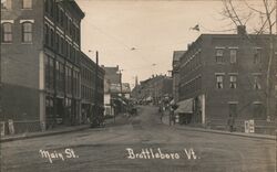 Main Street Brattleboro Vermont RPPC Postcard