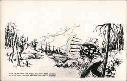 Scare up two deer, buck fever Postcard