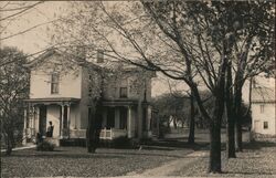Vintage Home with Porch and Trees Postcard