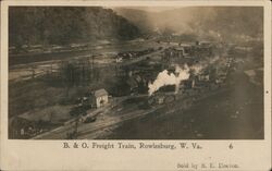 B. & O. Freight Train, Rowlesburg, WV Postcard