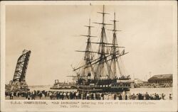 USS Constitution Entering Port of Corpus Christi, TX Postcard