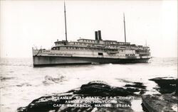 Steamer "Bay State" (E.S.S. Corp.) Ashore on HOlycomb Postcard