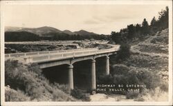 Highway 80 Entering Pine Valley, California Postcard