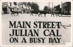 Main Street Julian Cal. On a Busy Day Postcard