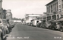 Brown St. - Napa, Calif. Postcard