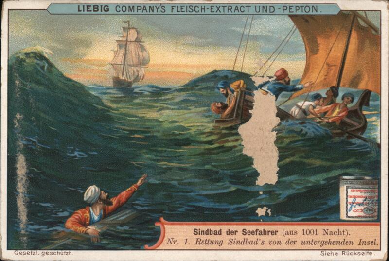 Sindbad the Sailor Rescued, Liebig Fleisch-Extract Trade Card