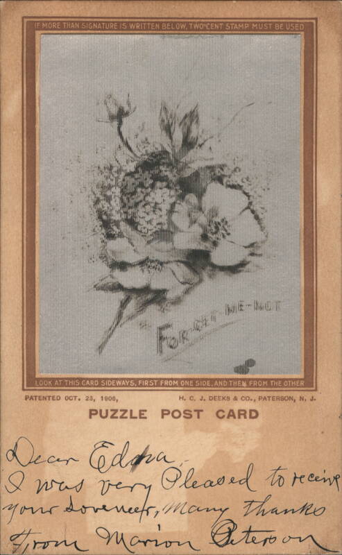 Forget Me Not Puzzle Post Card Puzzles