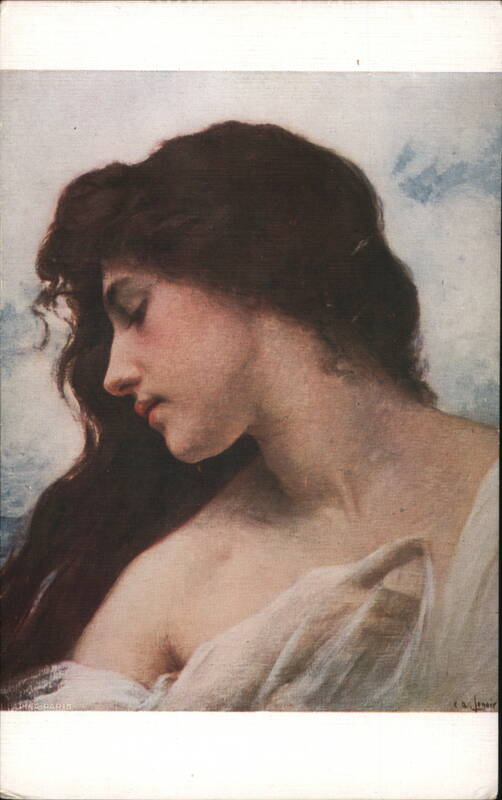 Woman with Long Brown Hair, Head and Shoulders Portrait