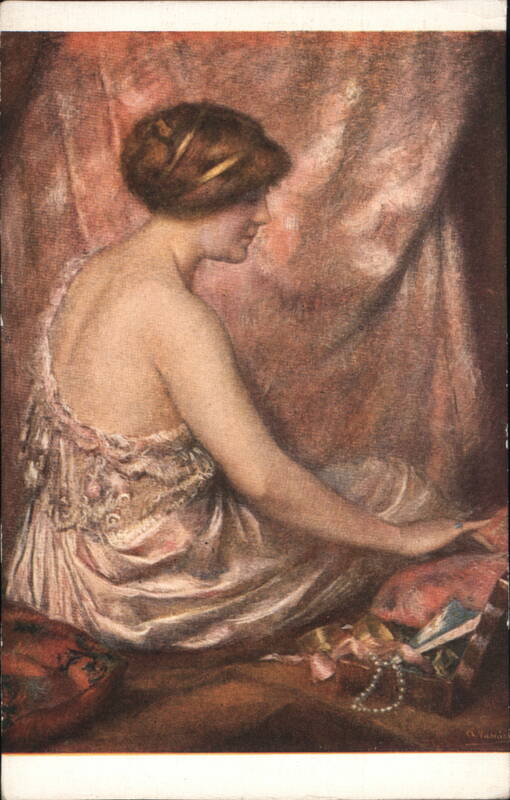 Woman with Jewelry Box, by A. Tanner Women