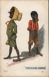 Trunned Down, Black Americana Postcard, Copyright 1908 Postcard