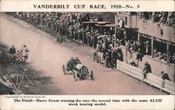 Harry Grant Winning 1910 Vanderbilt Cup Race Postcard