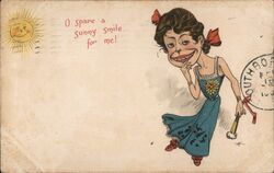 O Spare a Sunny Smile for Me, Comic Postcard Postcard