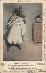 Parental Cares, Cutting Teeth, Paregoric Postcard