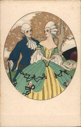 Couple in 18th Century Dress, Majestic Postcard 2476 Postcard