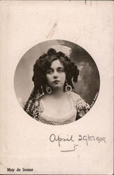 May de Sousa Actress Portrait Real Photo Postcard Postcard