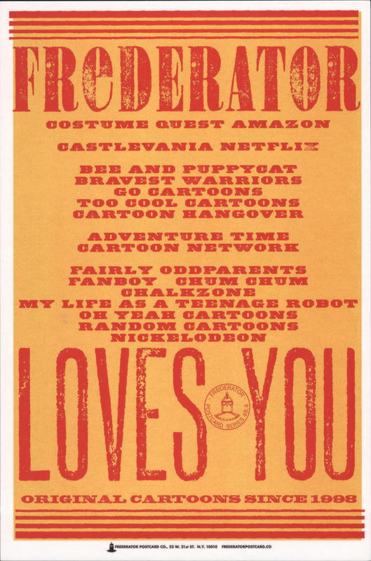 Frederator Loves You Rack Cards