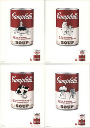 Set of 4: Campbell's Soup Rack Cards Postcard Postcard Postcard