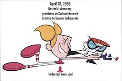 Dexter's Laboratory premiers on Cartoon Network Postcard