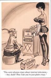 Channel Frederator Cartoon Hangover "Internet Television" Illustration by Bill Ward Postcard
