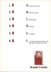 Tic Tac "Reasons for Use" Advertising Postcard