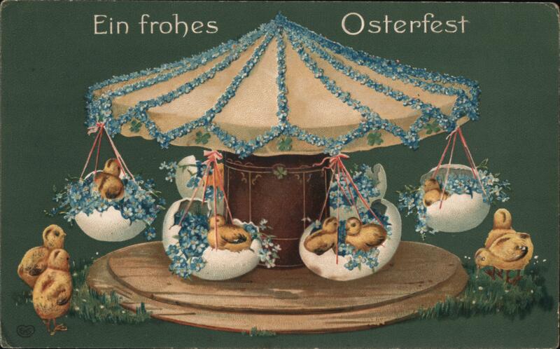 Happy Easter Carousel with Chicks and Forget-Me-Nots