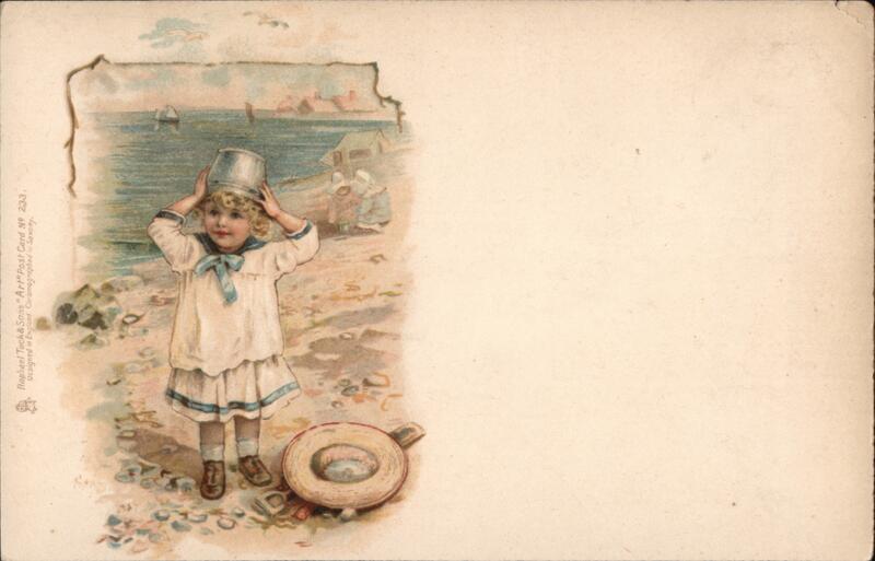 Little Girl at the Beach, Raphael Tuck & Sons Postcard