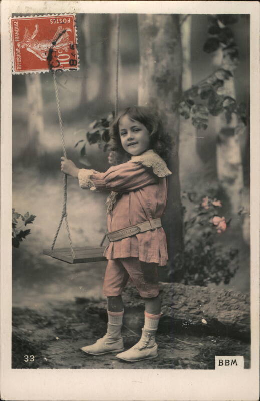 Little Girl on a Swing Children