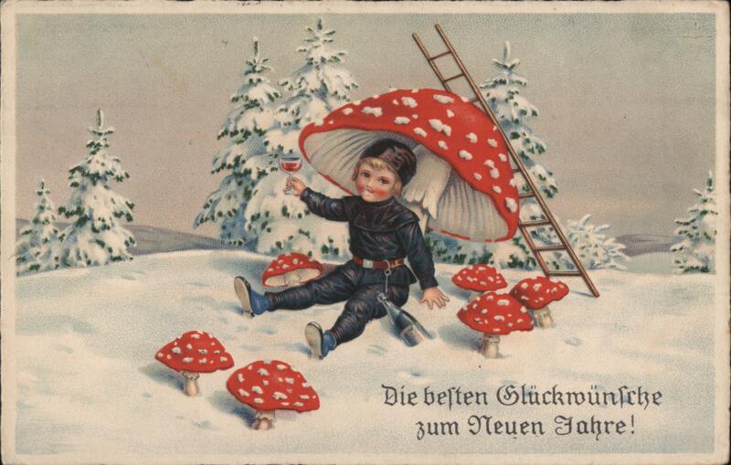 Chimney Sweep with Wine & Fly Agaric, Happy New Year