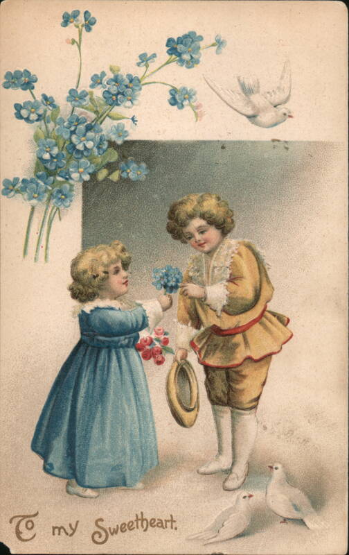 To My Sweetheart, Children with Forget-Me-Nots and Doves