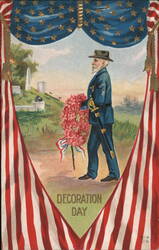 Decoration Day - Civil War Veteran with Wreath Postcard