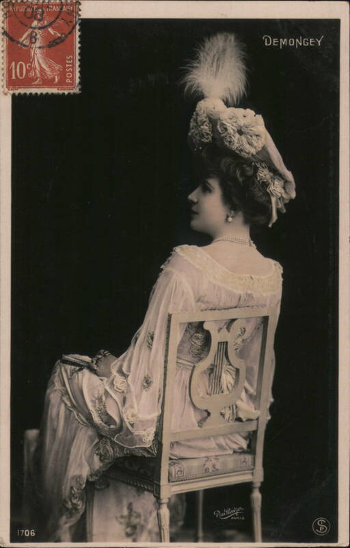 Woman in Plumed Hat, Seated, c. 1900s, Reutlinger Photo