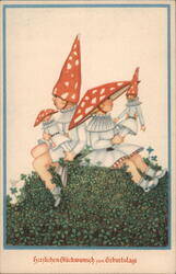 Whimsical Mushroom Children Birthday Postcard Postcard