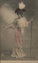 Paulette Del Baye Actress Portrait, Colorized Photo Postcard Postcard