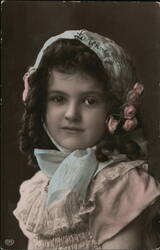 Portrait of Lucienne, Anderlues, Belgium - Vintage Child Photo Postcard Postcard
