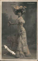 French Actress Joly, Folies Bergère, Paris, Bonne Année Greeting Postcard