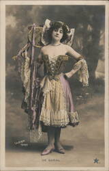 French Actress De Garal in Stage Costume, Sazerac Paris Postcard Postcard