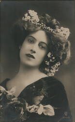Woman with Flowers, Portrait Postcard Postcard
