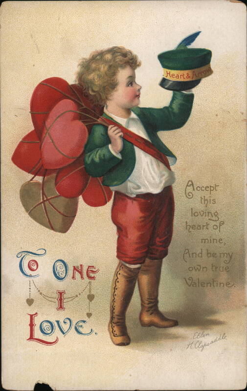 Boy with Valentine Hearts and Hat