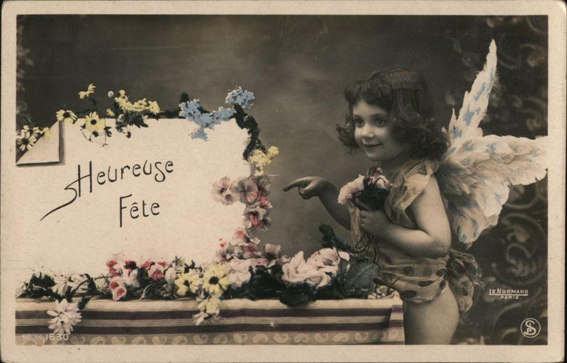 Happy Birthday Fairy Child with Flowers