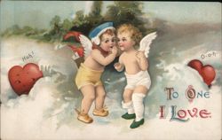 Whispering Cupids Valentine Postcard, 1912 Postcard