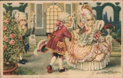 Whimsical Children in Rococo Costumes - A. Bertiglia Illustration Postcard